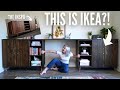 DIY IKEA HACK - *EASY BUILD* Custom Mid-Century Modern Sideboard/ Desk (with storage + shelving!)