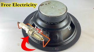 Awesome experiment free electricity energy self running with spark plug