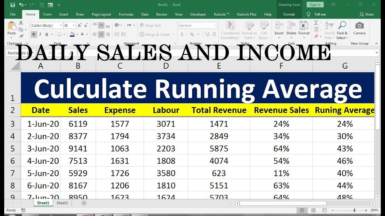 Daily Sales And Expense Excel Sheet Youtube