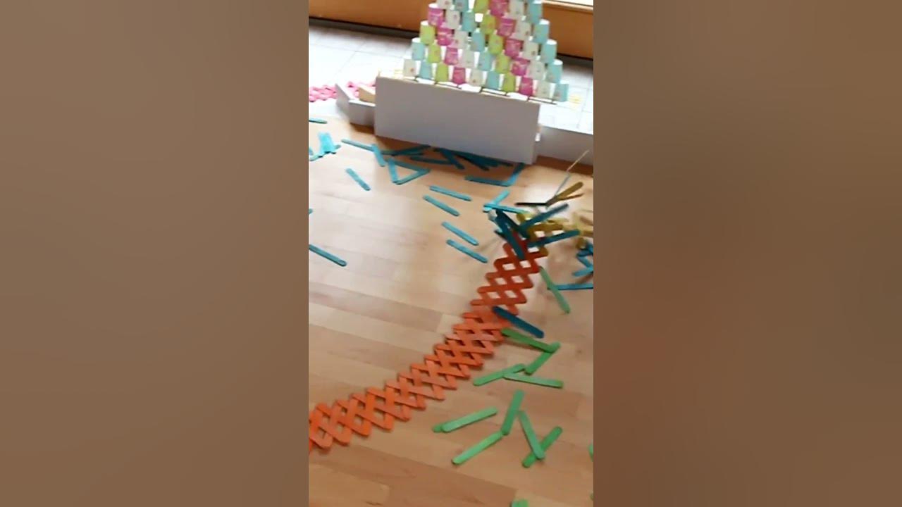 popsicle stick domino effect ASMR YouTube