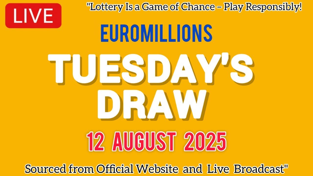 National Lottery Euromillions Draw Live Results From Tuesday 12 Aug