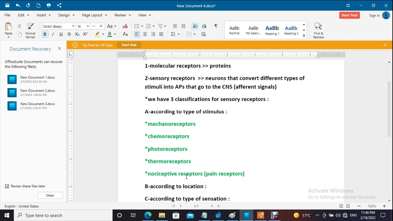 {sensory receptors {physiology (شرح بالعربي)