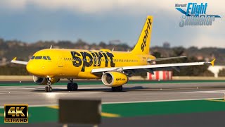 Spirit Airlines A320 Las Vegas  San Diego 4K Graphics | Full Flight | Microsoft Flight Simulator