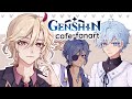 Drawing genshin impact characters in a cafe au  1