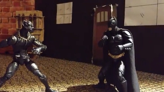 Batman vs Black Panther Stop Motion Battle