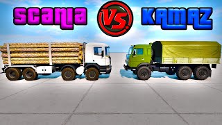 Scania vs KAMAZ 4310! 150 KM/H - BeamNG Pilot