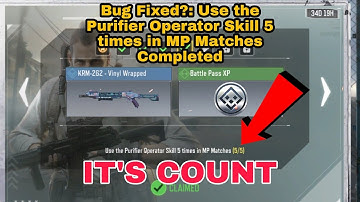 Bug Solved: Use the Purifier Operator Skill 5 times in MP Matches