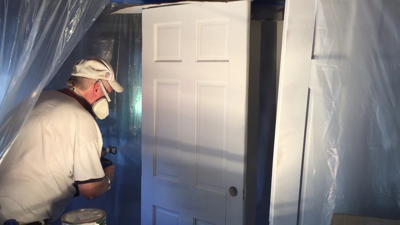 Spray painting Interior Doors - YouTube