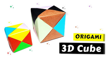How To Make DIY ORIGAMI 3D CUBE With Paper - Easy Origami PAPER CUBE