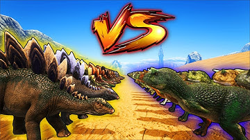 50 CARNOTAURUS VS 60 STEGOSAURUS | Carno VS Stego | Ark Battles | Thyrulous
