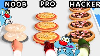 Noob vs Pro vs Hacker in I Want Pizza | Oggy and Jack | Gamepie