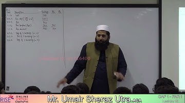 CAF 1 Umair Sheraz Utra Lecture 16 | FAR 1 | March Attempt 2022