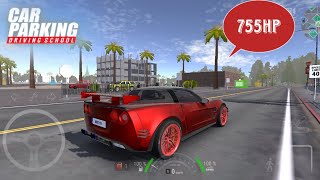 Chevrolet Corvette C6 - Car Parking Driving School! Driving Main City Driving Car - Android Gameplay screenshot 5