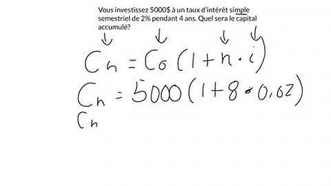 Calcul du capital accumulé pour intérêts simples