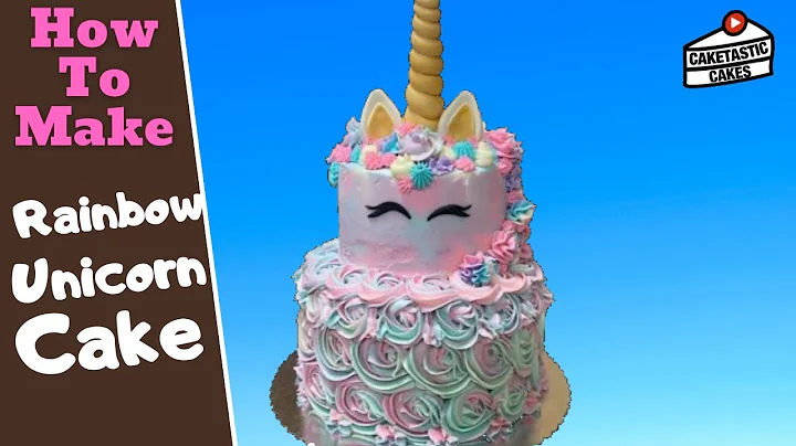 Rainbow Unicorn Cake Tutorial - How to Make a Unicorn Cake Decorating Video by Caketastic Cakes