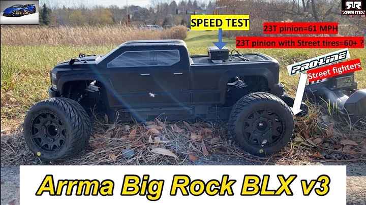 Arrma Big Rock BLX v3-speed test With Street Tires-proline street fighters-can we beat 61 Mph?