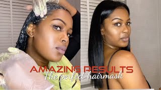 TRYING OUT CARDI B&#39;S HAIR MASK AMAZING RESULTS + DIY HAIR MASK | FAST AND EASY PERFECT FOR BEGINNERS