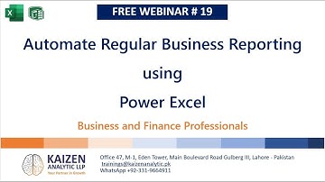 Free Webinar 💻 Automate 🚀 Regular Reporting in Power Excel