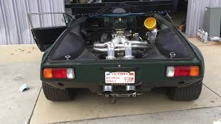 1973 Detomaso Pantera , 427 ,180 degree exhaust idle,bleeding air from the cooling system