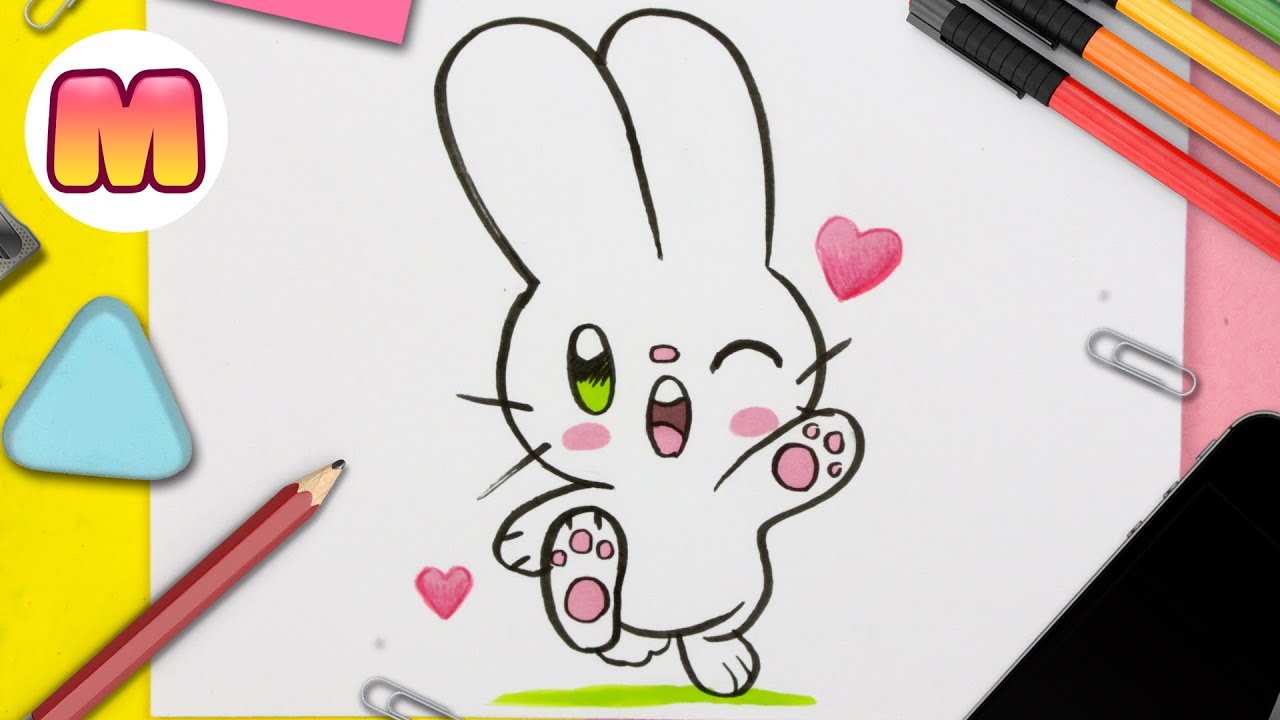 COMO DIBUJAR UN CONEJO KAWAII PASO A PASO - Dibujos kawaii fáciles - YouTub...