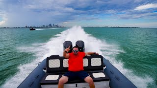 Explosive Acceleration !  Highfield and Orion Ribs Roar ! (SoFlo Boat Show Miami)
