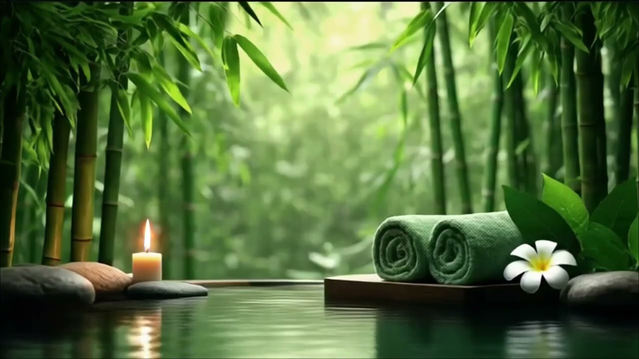 Relaxing Spa Music with Flowing Water and Candlelight for Deep Sleep Meditation and Peace