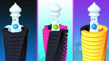 Stack Bounce Ball Game! Satisfying and relaxing ASMR slicing video