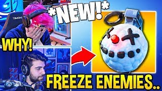 Streamers React To The New Chiller Grenade Freeze Grenade Fortnite Moments
