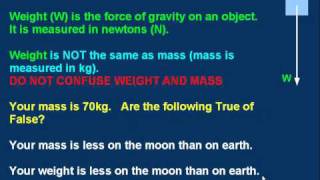 M13a Introduction to Forces. Part 1 of 4. Weight