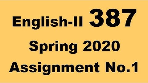 AIOU Code 387 Solved Assignment No.1 Spring 2020