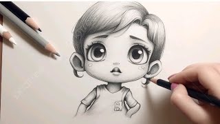 Cute Girl Drawing step by step #easy #art #girldrawing