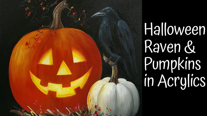 Halloween Raven & Jack O Lantern Pumpkins Acrylic ...