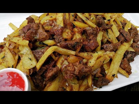 Video: How To Cook French Fries Potatoes With Meat