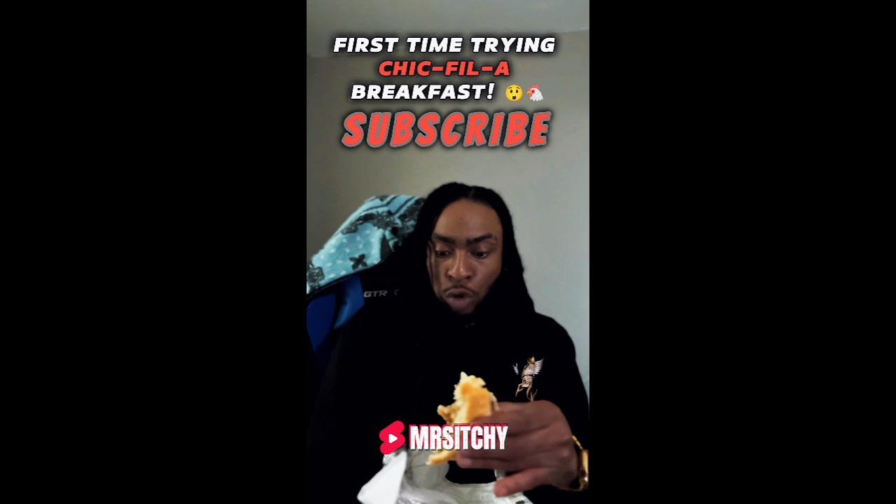 First Time Trying Chic-Fil-A Breakfast Biscuit 🐔 (Iphone Vertical Shot) #MrSitchy
