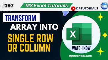 How To Convert An Array Into a Single Column or Single Row || #dptutorials