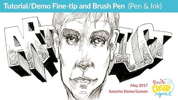 Learn to Draw a Portrait with Pens & Brush Pen in this Full-length Pen & Ink Drawing Tutorial