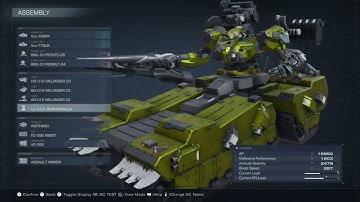 Armored Core 6 - Chapter 1 AC Data (Garage) Assemble and Save Tank and Bipedal ACs PS5 Gameplay