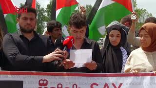 Afyonda İsrailin Gazzeye Yönelik Saldırıları Protesto Edildi