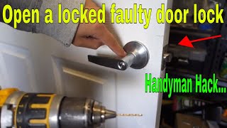 How to open a locked door  Fix faulty stuck lock  Handyman HACK