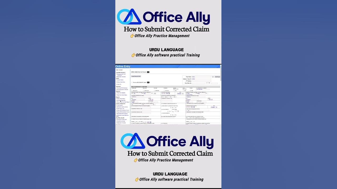 How to submit corrected claim in officeally medicalbilling interview
