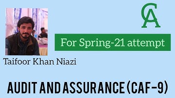 CAF-09 || Spring 2021 || Chapter 01 || Concept and Need for Assurance (Lecture-01)
