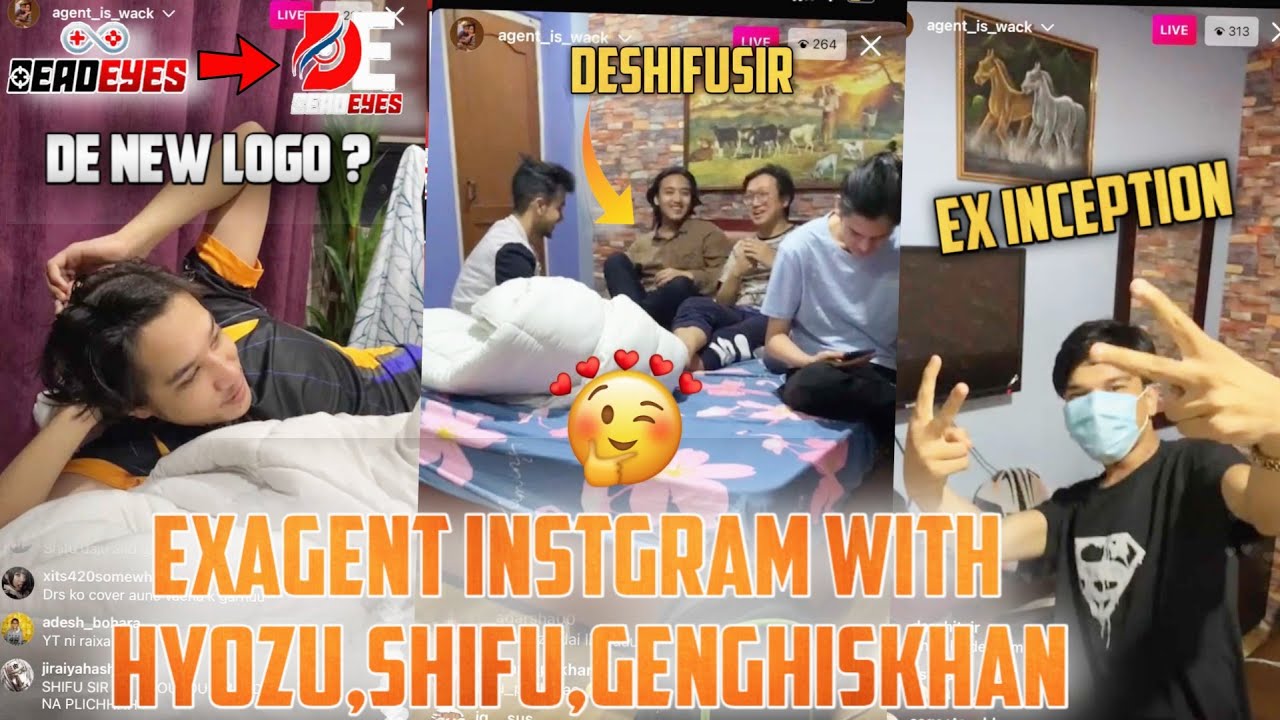 DE New Logo 🤩 ? ExAgent Instagram Live With Mr Hyozu,DEshifuSIR,Jm Gk In Ex Bootcamp