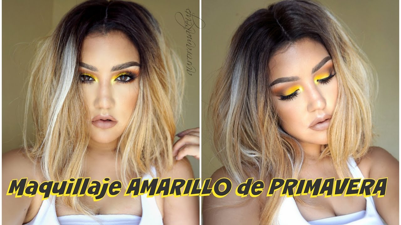 Maquillaje de PRIMAVERA en AMARILLO / YELLOW smokey eye makeup tutorial| auroramakeup