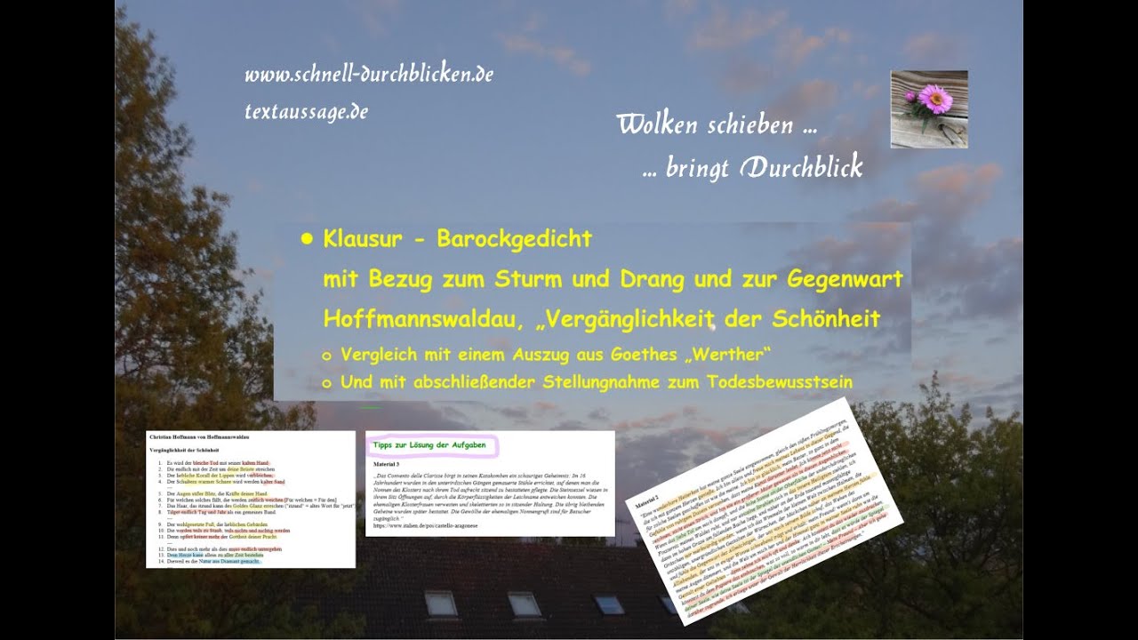 Interpretation Vergänglichkeit Der Schönheit www.youtube.com