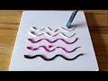 Pink Seascape / Easy Abstract Painting Demo For Beginners / Satisfying / Project 100 Days / Day #61