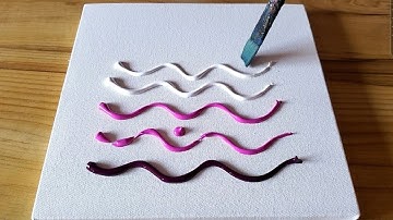 Pink Seascape / Easy Abstract Painting Demo For Beginners / Satisfying / Project 100 Days / Day #61