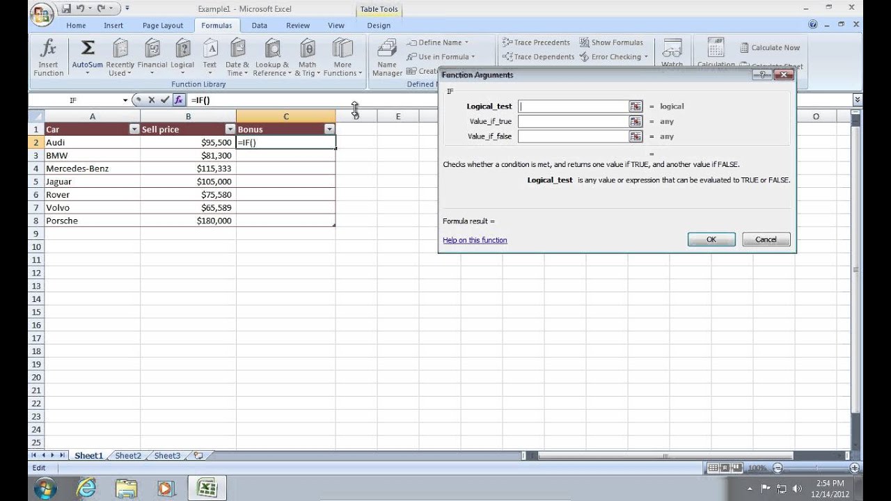 How to write Excel 17 IF Function