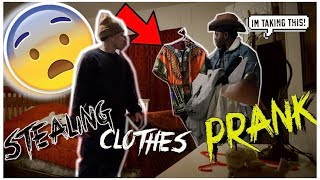 STEALING MY FRIENDS CLOTHES PRANK ** HE ALMOST CALLED 911 **