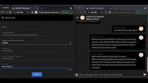Dash InstantSend demo in ADAMANT Messenger & crypto Wallet