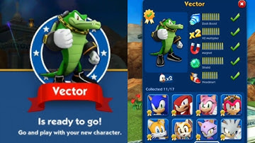 SONIC DASH NEW CHARACTER VECTOR UNLOCKED AND MAX UPGRADED GAMEPLAY WALKTHROUGH PART 22